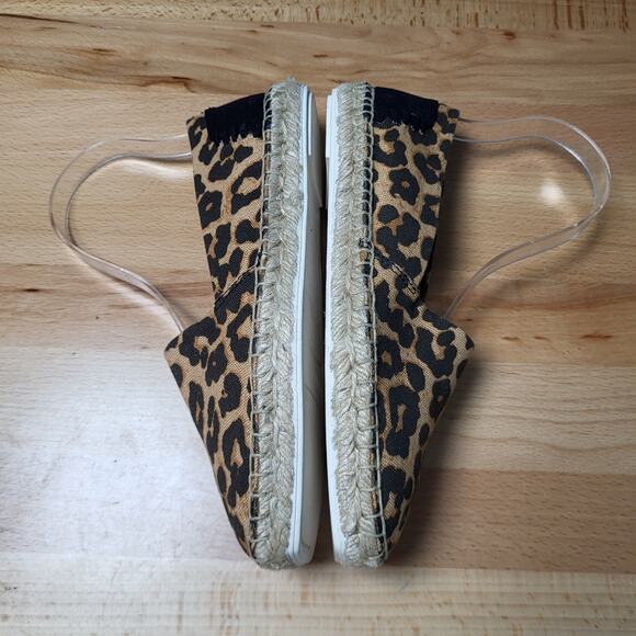 Franco Sarto Leopard Print Flat Slip-On Canvas Espadrilles Square Toe Size 7.5M - Picture 8 of 12